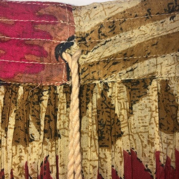 Vintage Just Class Maxi Skirt S Multicoloured Drawstring Waist Accordion Pleat - Picture 6 of 8